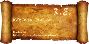 Kánya Etelka névjegykártya